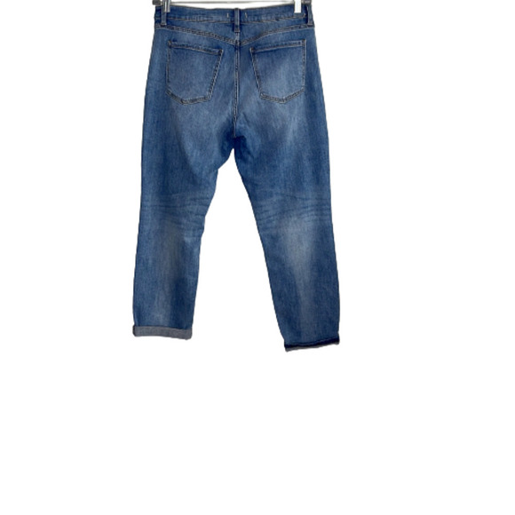 TheMogan Jeans Frankie Low Rise Girlfriend Distressed Rip Roll Up Blue Size 13 - Picture 5 of 9